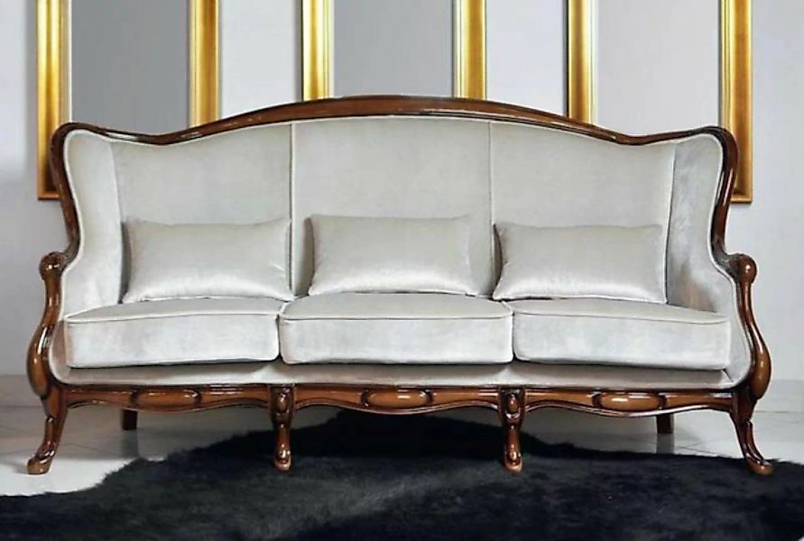 JVmoebel 3-Sitzer, Dreisitzer Sofa 3 Sitzer Luxus Stoff Grau Wohnzimmer Kla günstig online kaufen