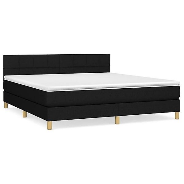 vidaXL Boxspringbett Boxspringbett mit Matratze Schwarz 180x200 cm Stoff Be günstig online kaufen