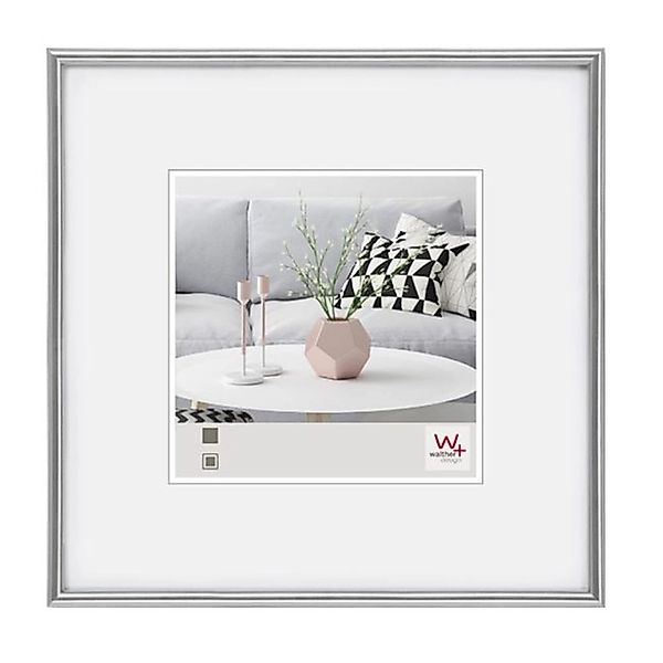 walther design Galeria Kunststoff Bilderrahmen  50x50 cm Silber günstig online kaufen