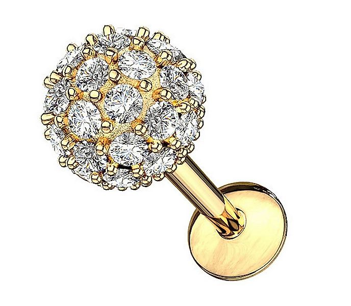 Taffstyle Piercing-Set Piercing Stab mit Kristall Stein für Lippe und Ohr, günstig online kaufen