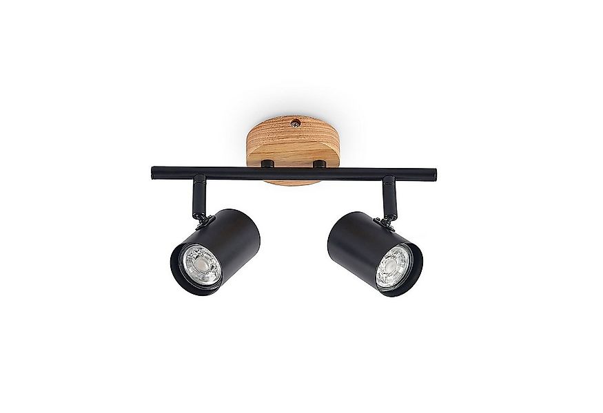 Lindby Deckenleuchten Xiomara, Metall, Schwarz IP20, 2 x 8 W LED günstig online kaufen