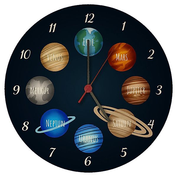 speecheese Wanduhr Planeten des Sonnensystems Wanduhr günstig online kaufen
