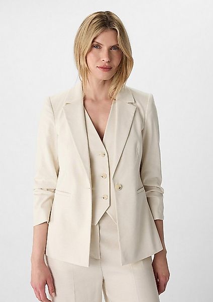 comma Jackenblazer Indoor-Blazer Leinenmix-Blazer mit gerafften 3/4-Ärmeln günstig online kaufen