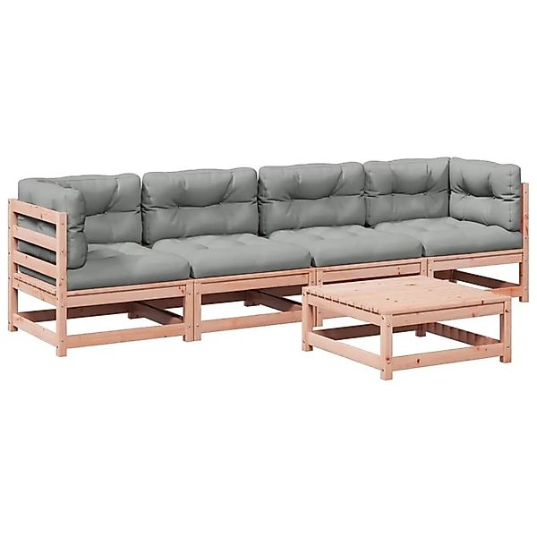 vidaXL 5-Tlg Garten-Sofagarnitur mit Kissen Massivholz Douglasie 3299277 günstig online kaufen