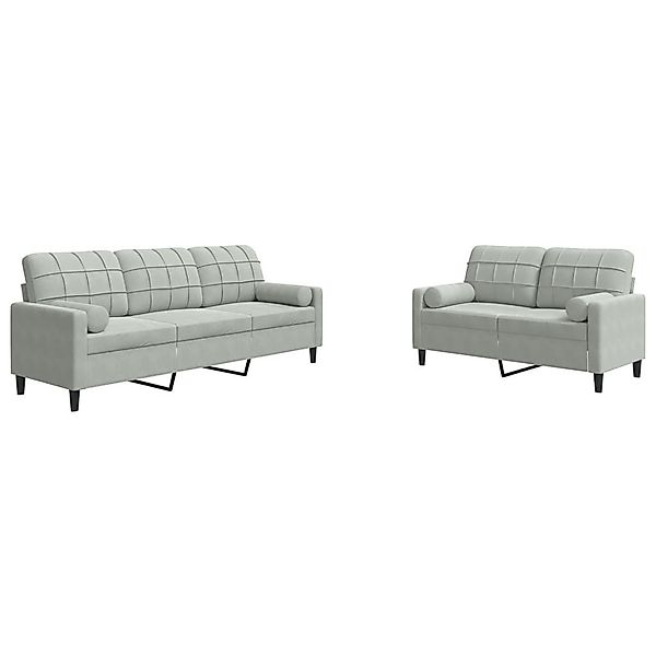 vidaXL Sofa 2-tlg. Sofagarnitur mit Kissen günstig online kaufen