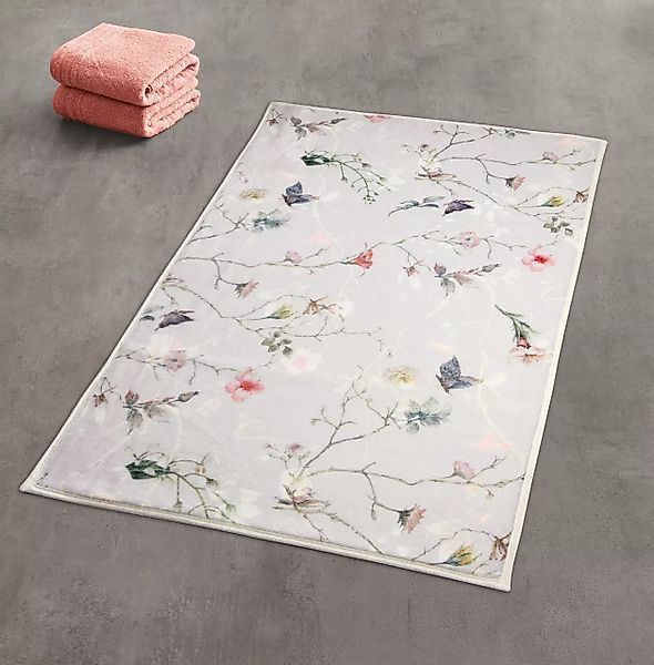 Kleine Wolke Badematte Badteppich Flores, fußbodenheizungsgeeignet, günstig online kaufen