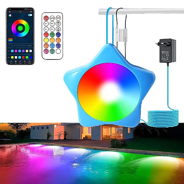 Jibenhome Pool-Lampe LED Poolbeleuchtung, Wasserdicht RGB günstig online kaufen