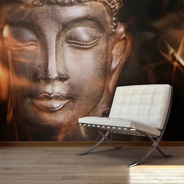 artgeist Fototapete Buddha. Fire of meditation. gold-kombi Gr. 400 x 309 günstig online kaufen