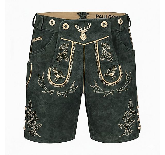 PAULGOS Trachtenhose Herren Lederhose Kurz mit Trägern 100% Echtleder - HK5 günstig online kaufen