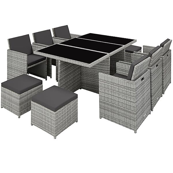Tectake Aluminium Rattan Sitzgruppe New York Wetterfest und Uv Beständig 2 günstig online kaufen