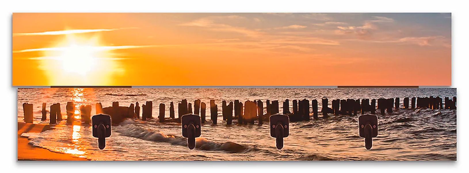 Artland Garderobenleiste "Schöner Sonnenuntergang am Strand", teilmontiert günstig online kaufen