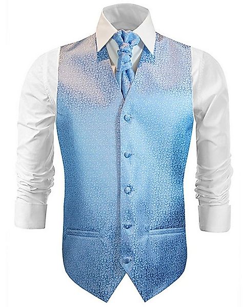 Paul Malone Anzugweste Herren Hochzeitsweste mit Plastron Set 2tlg weiß bla günstig online kaufen