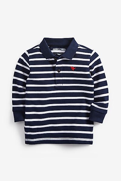 Next T-Shirt Langärmeliges Poloshirt mit Streifen günstig online kaufen