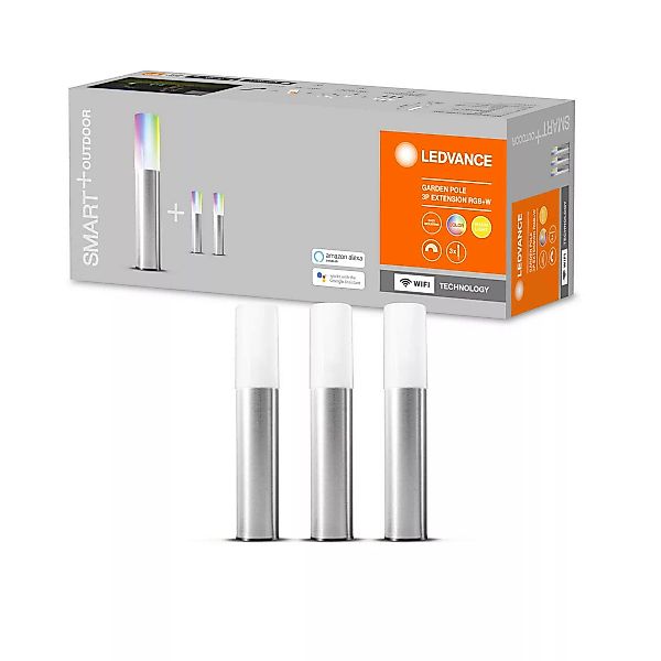 SMART+ LED Erdspießleuchten Erweiterung in Silber und Weiß 3x 1,03W 45lm IP günstig online kaufen