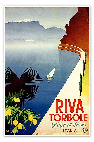 Posterlounge Wandbild Italien - Riva Torbole (Lago di Garda), Vintage Trave günstig online kaufen