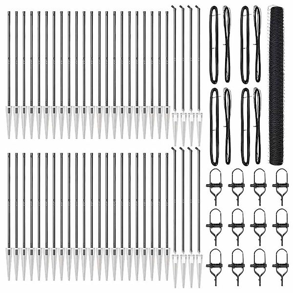 vidaXL Zaunpfosten Grau 100 x 1,5 m 36 mm Maschenweite Stahl und PVC 335331 günstig online kaufen