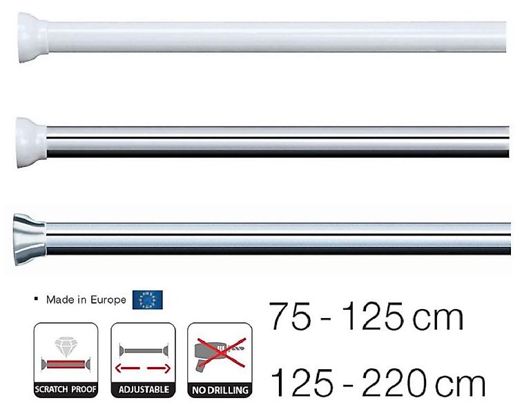 spirella Duschvorhangstange MAGIC, ausziehbar, geklemmt, zum Einspannen, st günstig online kaufen