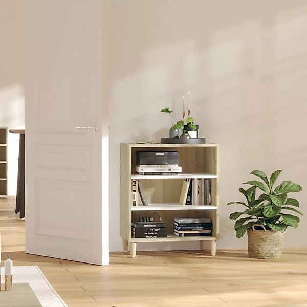 Sideboard Weiß Und Sonoma-eiche 57x35x70 Cm Spanplatte günstig online kaufen