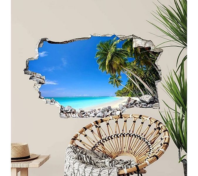 K&L Wall Art Wandtattoo 3D Wandtattoo Aufkleber Badezimmer Paradise Ausblic günstig online kaufen
