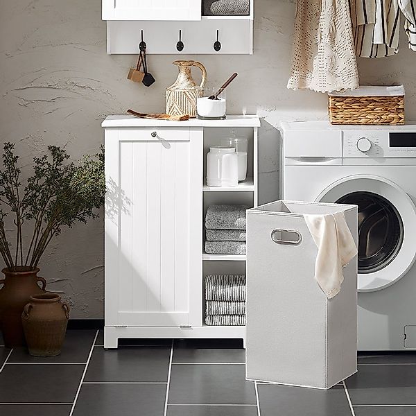 SoBuy Wäscheschrank BZR105, Badezimmerschrank Badmöbel, mit günstig online kaufen