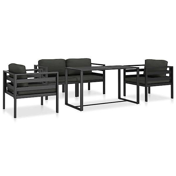 vidaXL 5-Tlg Garten-Sofagarnitur mit Kissen Aluminium Anthrazit 49236 günstig online kaufen