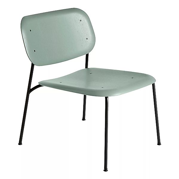 HAY - Soft Edge 10 Lounge Stuhl - staubgrün/gebeizt/Gestell Stahl pulverbes günstig online kaufen
