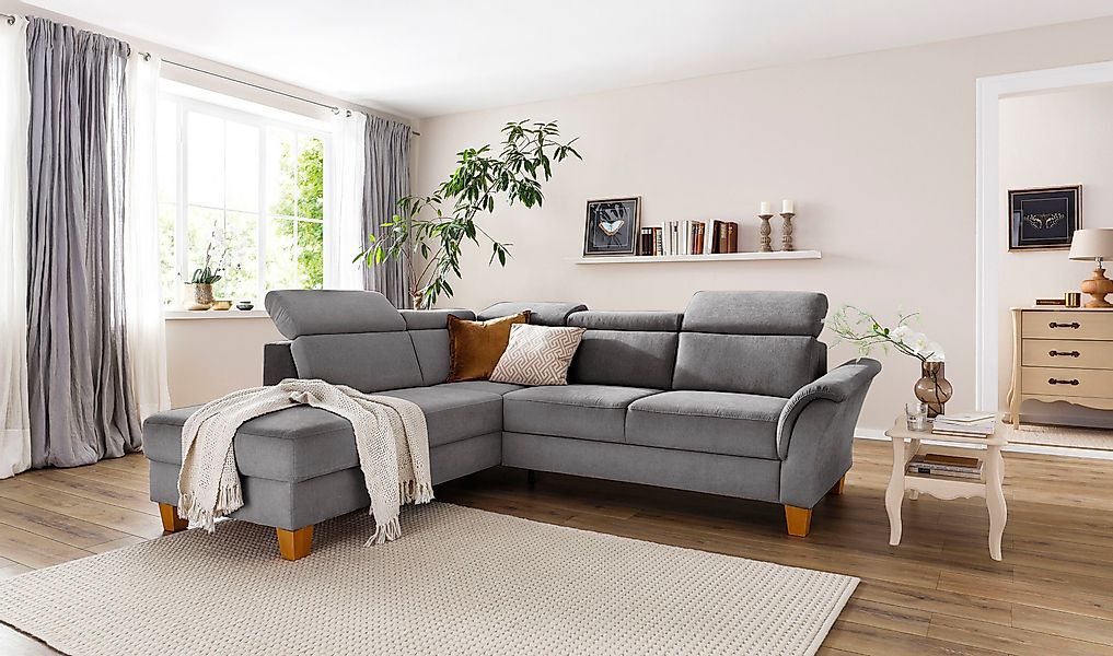 Home affaire Ecksofa "Conville L-Form" Federkern, wahlweise mit Bettfunktio günstig online kaufen