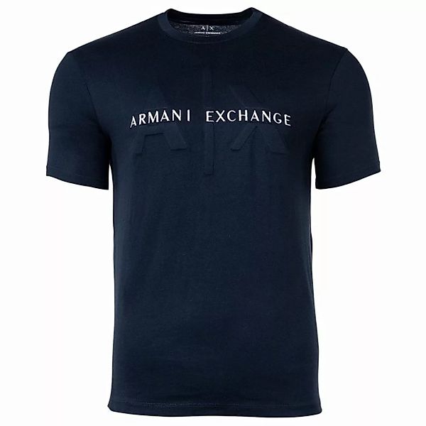 A|X ARMANI EXCHANGE Herren T-Shirt - Logo, Rundhals, Cotton Stretch Marine günstig online kaufen