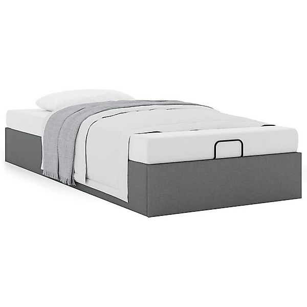 vidaXL Bettgestell Ottoman-Bett ohne Matratze Dunkelgrau 100x200 cm Stoff günstig online kaufen