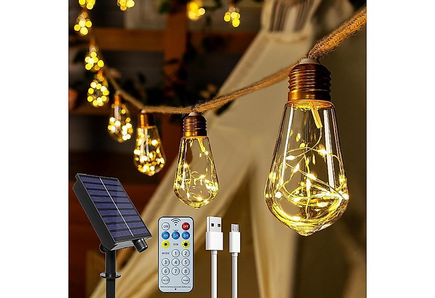 BlingBin LED-Lichterkette Lichterkette Außen 16/26/30/50 LED Glühbirne Bruc günstig online kaufen