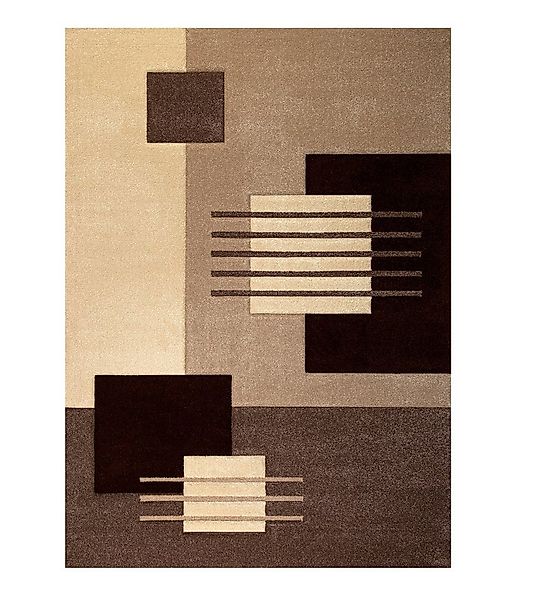 Vimoda Designteppich Teppich Kurzflor Wohnzimmer Beige, Rechteckig, Höhe: 1 günstig online kaufen