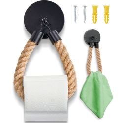 HENNEZ Toilettenpapierhalter Vintage Natur-Seil aus Jute günstig online kaufen