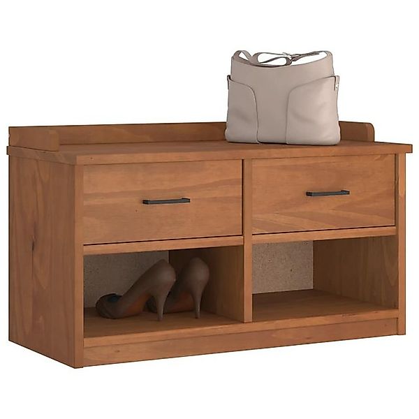 vidaXL Schuhschrank Flurbank SANDNES 87x40x50 cm Massivholz Kiefer günstig online kaufen