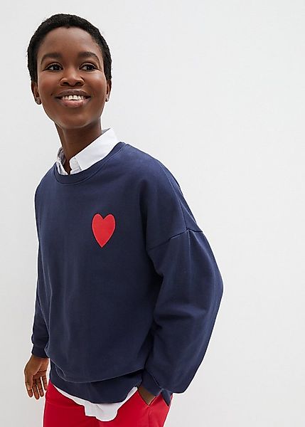bonprix Sweatshirt lässiger Schnitt, überschnittene Schulter, Oversize-Pass günstig online kaufen
