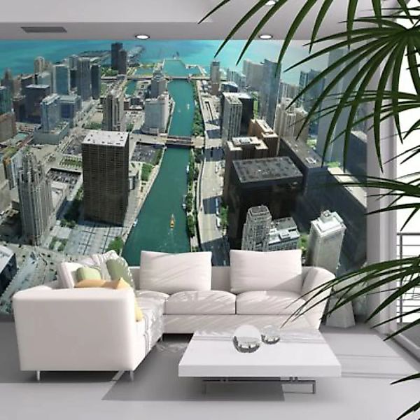 artgeist Fototapete Stadtarchitektur von Chicago weiß-kombi Gr. 350 x 270 günstig online kaufen
