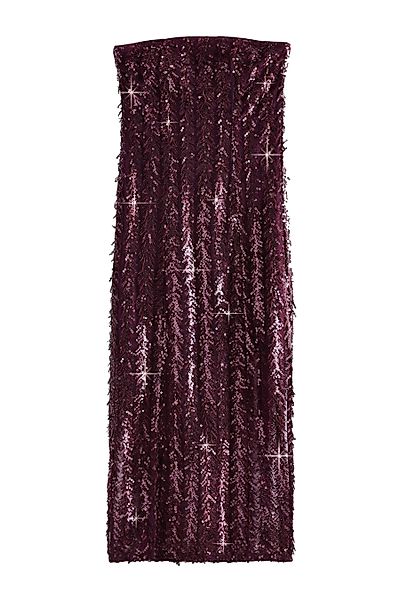 Next Paillettenkleid Bandeau-Maxikleid mit Pailletten, Federn günstig online kaufen
