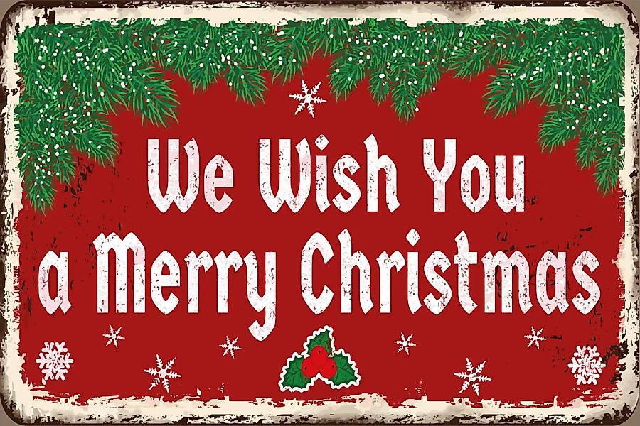 queence Metallbild "We Wish You a Merry Christmas", (1 St.), Stahlschilder günstig online kaufen