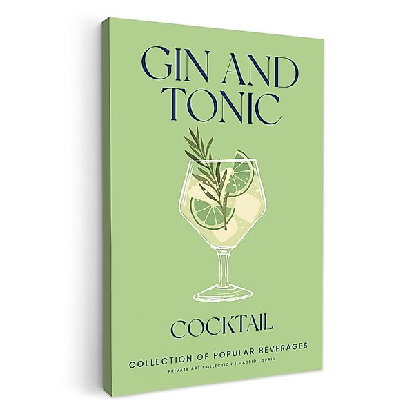 OneMillionCanvasses® Leinwandbild Gin Tonic - Grün günstig online kaufen