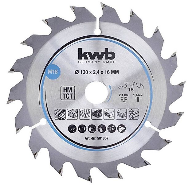 kwb Kreissägeblatt Span-Platten Kreissäge-Blatt, Holz-/Hartholz, 130 x 16 m günstig online kaufen