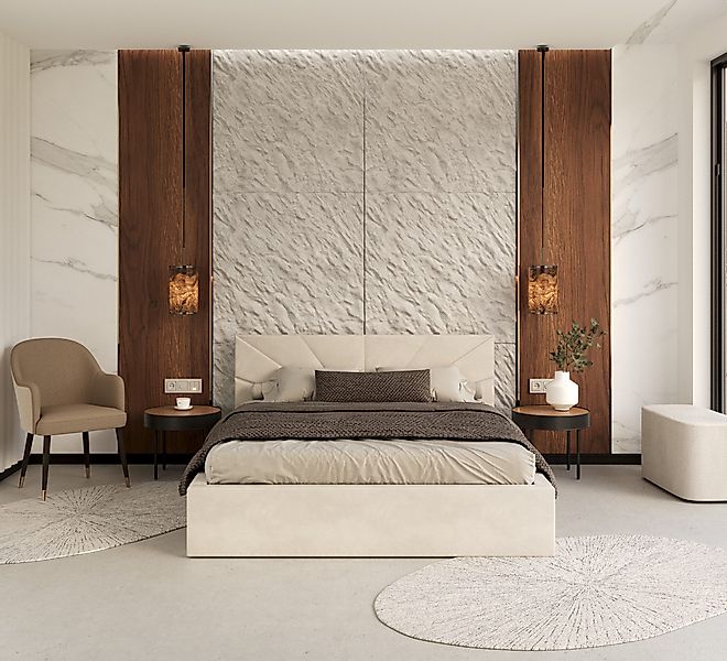 thematys Polsterbett Stauraumbett mit Velours 90x200, günstig online kaufen