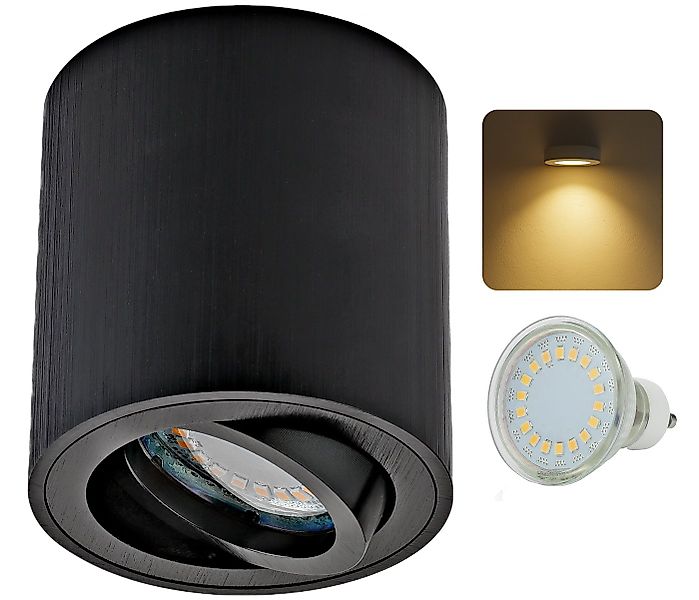Sweet LED LED Deckenspots GU10 5W Aufbauspot Aluminium Deckenspot schwarz 2 günstig online kaufen