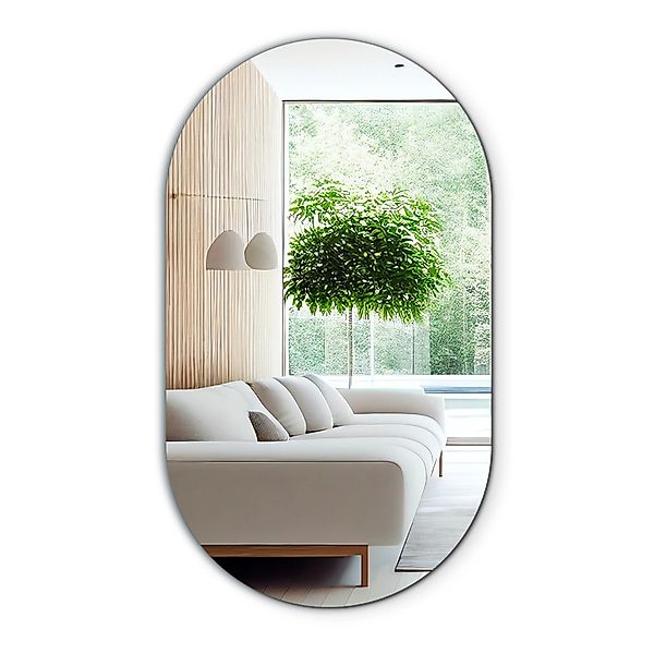 Tulup Wandspiegel Ovaler Spiegel 46x80 cm Spiegel Oval Ohne Rahmen Minimali günstig online kaufen