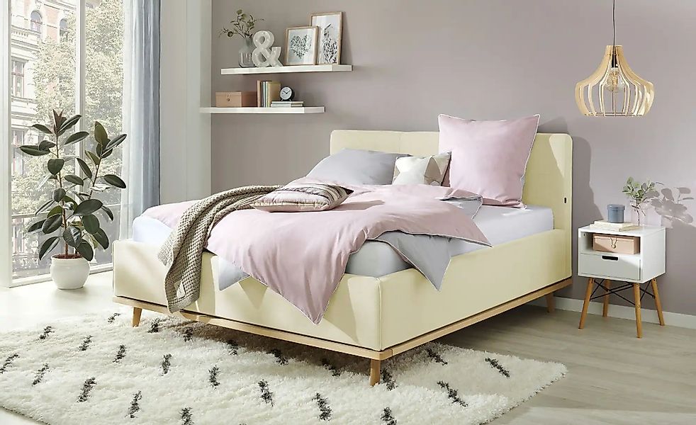 Musterring Polsterbett "Delphi" Eicherahmen massiv, Kopfteil mit Steppung günstig online kaufen