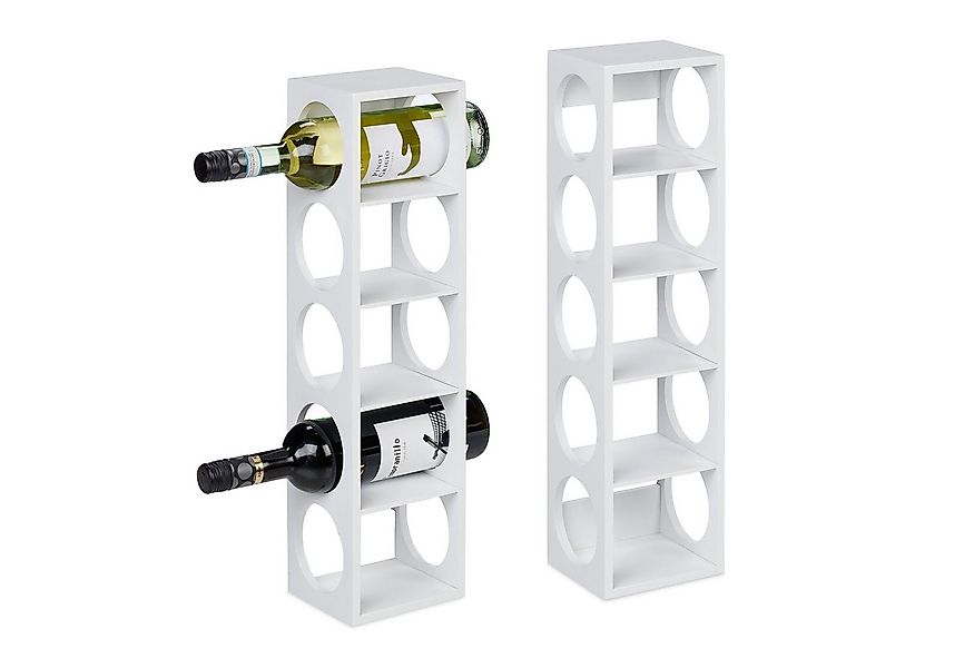 relaxdays Weinregal Weißes Weinregal im 2er Set günstig online kaufen