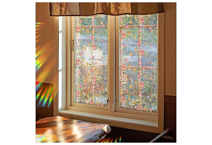 Coonoor Fensterfolie Bunte Glasfensterfolie, Vintage-Rosenfensterfolie, Sic günstig online kaufen