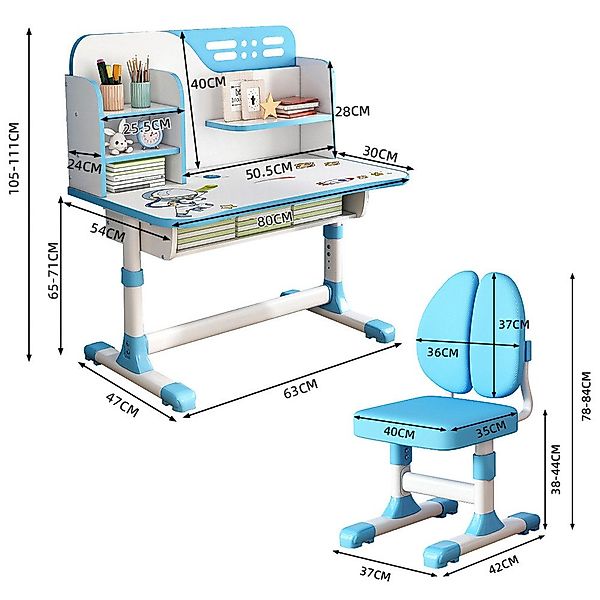 NUODWELL Kinderschreibtisch Schreibtisch und Stuhl-Set für Kinder,Kinderstu günstig online kaufen