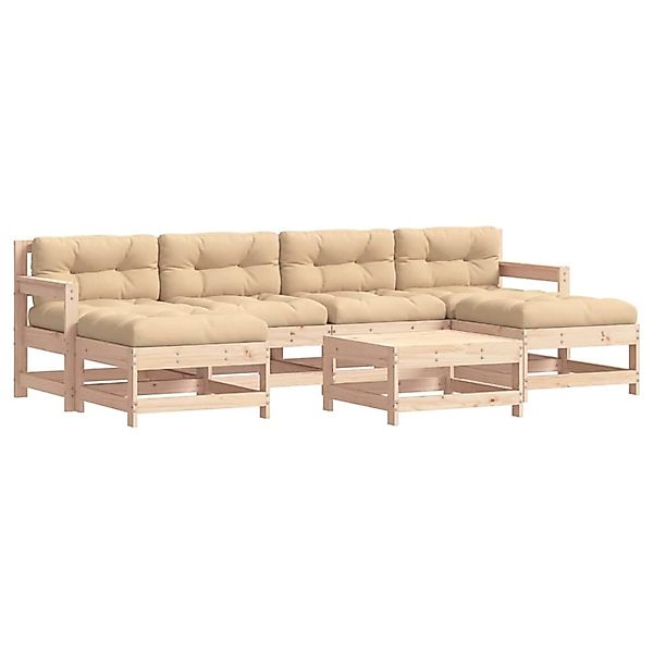 vidaXL 7-Tlg Garten-Lounge-Set mit Kissen Massivholz 3185941 günstig online kaufen