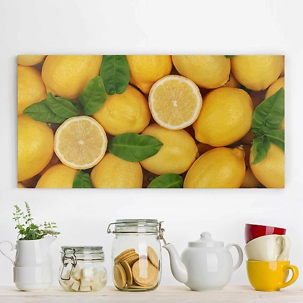 Leinwandbild Küche - Querformat Saftige Zitronen günstig online kaufen