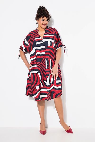 Ulla Popken Jerseykleid Kleid V-Ausschnitt oversized günstig online kaufen