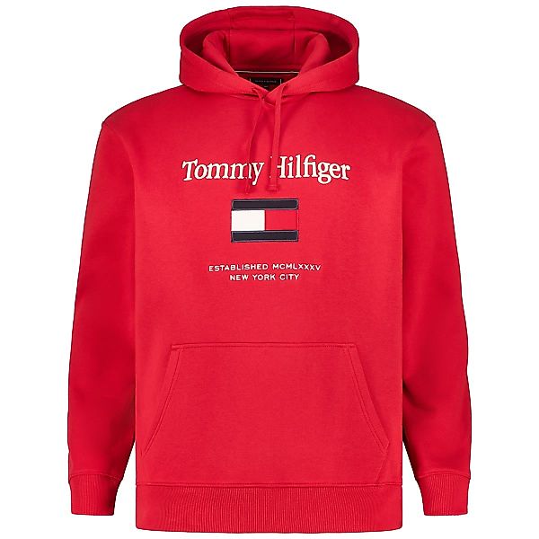Tommy Hilfiger Hoodie mit Label-Stickerei Farbe rot Größe: 3XL günstig online kaufen